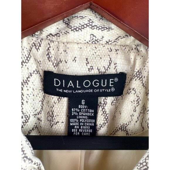 Snake Print Button-Up Jacket Dialogue Size 6 Womens Cotton & Spandex Blend - Picture 3 of 4
